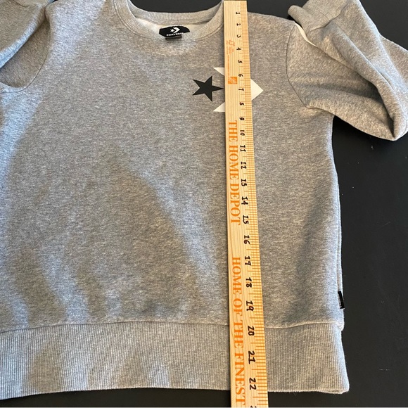Converse Youth Grey Sweatshirt Logo on Front & Different Design on Each Arm- M - Picture 11 of 11